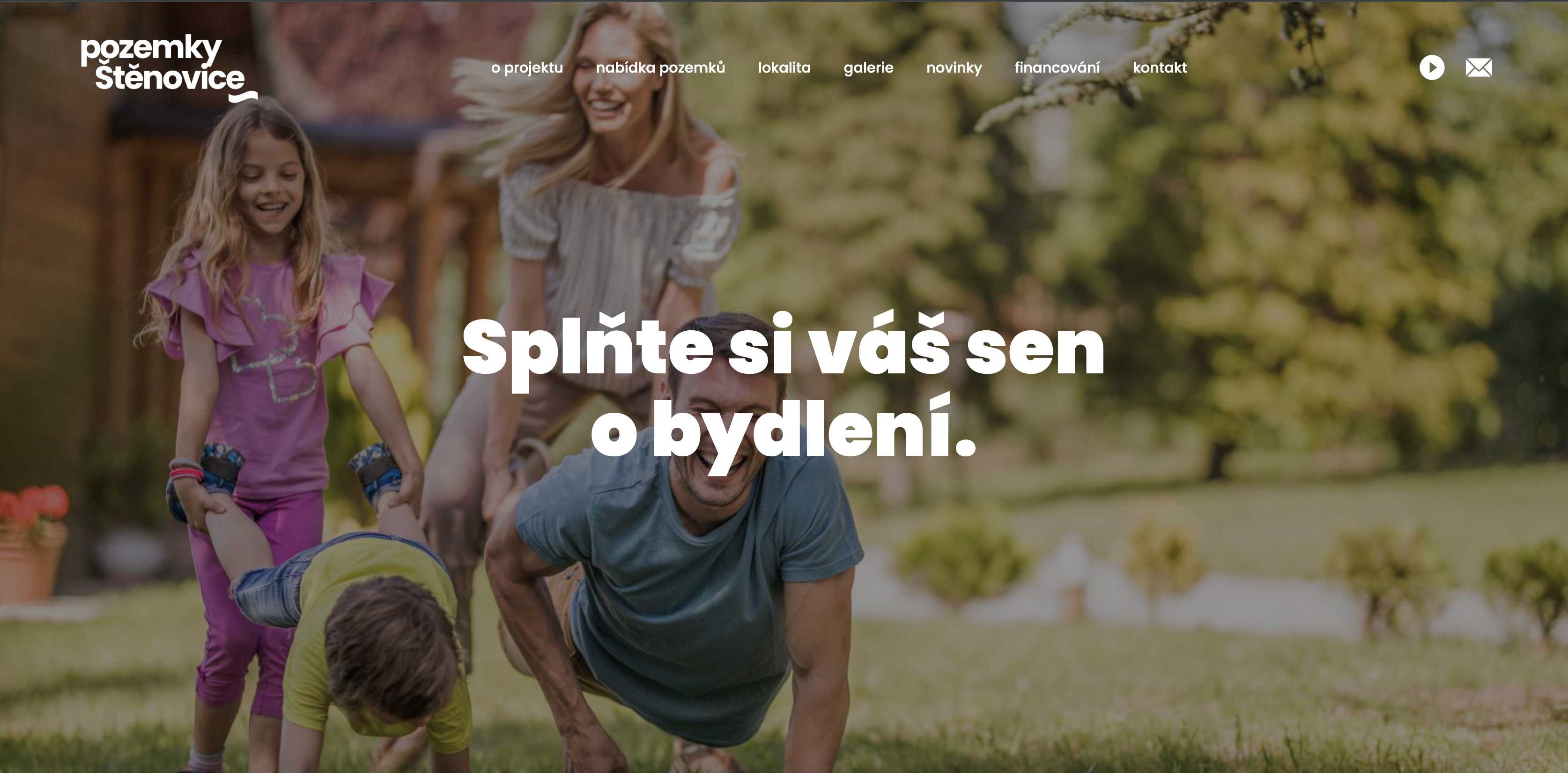 Website for the Pozemky Stenovice development project